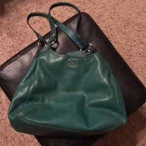 Green Coach purse with wallet